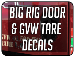Big Rig Door / GVW Tare Decals